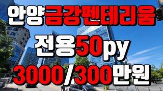 478 성공 비즈니스 공간 안양금강펜테리움 실50py 룸3개 탕비실 인테리어된 사무실 임대 대표실 회의실 연구실 임원실 화물용 엘리베이터 지하철 4호선 인덕원역 교통 업무 편리함