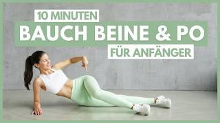 BEINE, BAUCH & PO Workout | für Anfänger | ohne Springen, Kniebeugen, Ausfallschritte | Tina Halder