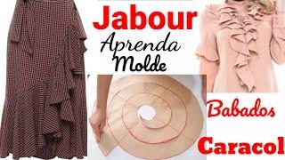 DIY Como fazer Molde Babado Jabour, Caracol, Espiral_Costura fácil passo a passo Gisleide Novelo