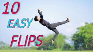 Best top 10 easy flips | How to start flips - Anyone can do it 