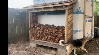 Firewood shed timelapse from reclaimed wood.