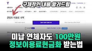 미납, 연체자가 정보이용료현금화로 직접 100만원 마련하는 방법