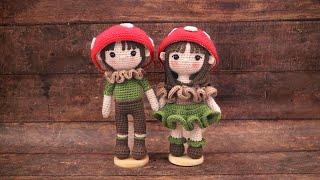 FRED & CELIA THE TOADSTOOLS  | PART 1 | HEAD, TOADSTOOL CAP, EARS | MAKING AMIGURUMI CROCHET DOLL