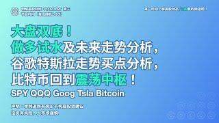 美股：大盘双底！做多试水及未来走势分析，谷歌特斯拉走势买点分析，比特币回到震荡中枢！SPY QQQ Goog Tsla Bitcoin （01/02/2025 周三）