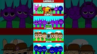 Garnold vs Durple vs Tunner vs Jevin Incredibox Sprunki MIX VERSION #sprunki #garnold #durple