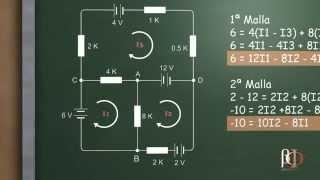 Leyes de Kirchhoff - Método de las Corrientes Cíclicas - Problema de 3 mallas - Problema de 2 mallas