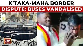 Maharashtra Buses Vandalised By Pro-Kannada Activists In Belagavi | Belgavai Border Dispute