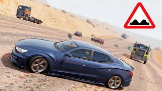 BeamNG Drive - Racing & Crashing On The Long Wavy Desert Road