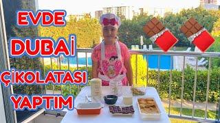 EVDE  DUBAİ ÇİKOLATASI YAPTIM - Çilek Kız Elif - COOKING for kids