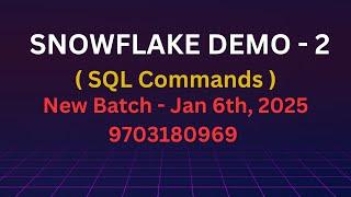 SQL Statements in Snowflake | DDL DML TCL DRL DCL | New Snowflake Batch 6th 2025