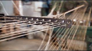 Making a four strand rope of tarred hemp