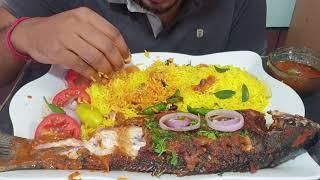 ASMR: Eating full Rohu fish | Lemon Rice | Mukbang Eating Show