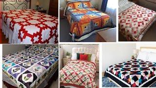 simple quilted bedsheets design, patchwork bedsheets, zafa art