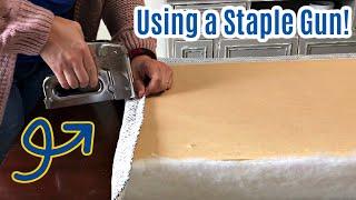 Easy DIY No Sew Bench Seat Cushion - Using a Staple Gun and Plywood or MDF Base