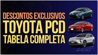 TABELA COMPLETA TOYOTA PCD! DESCONTOS EXCLUSIVOS QUE VOCÊ NÃO PODE PERDER!