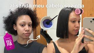 alisando meu cabelo sozinha em casa | porque alisei?