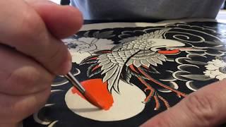 Painting Tsuru - Traditional Japanese Tattoo by Caio Piñeiro