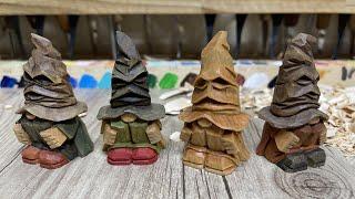 [우드카빙]목각인형 조각하기-해리포터 마법모자 Woodcarving-carve a Harry Potter's Magical Hat