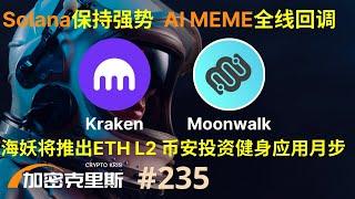 微策略股价创历史新高，ETH持续走弱，SOL保持强势，AI MEME全线回调，美国政府钱包被盗2000万美金，Kraken即将发链，币安投资健身应用Moonwalk【加密克里斯 第235期】