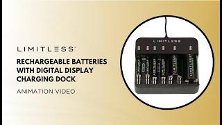 Limitless Rechargeable Batteries with Digital Display Charging Dock