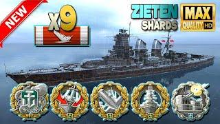 Battleship Zieten: 9 ships destroyed - World of Warships