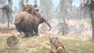 Far Cry Primal: Saber-toothed cat vs Young Woolly Mammoth