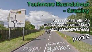 How to negotiate a three lane roundabout, spiral design - Tushmore Gyratory Crawley - Part 2 - OLD