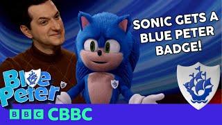 Sonic and Ben Schwartz get a Blue Peter badge! | CBBC