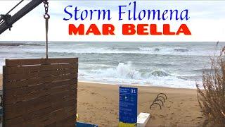 Mar Bella Beach Barcelona: Damaged by Storm Filomena | Weather Update in Spain