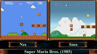 Super Mario Bros  (NES vs SNES). Сравнение графика и звука.