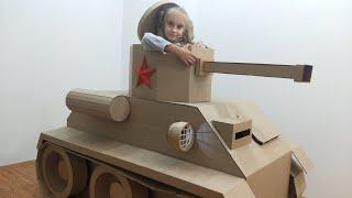 How to Make a Cardboard Playhouse Tank | DIY Playhouse