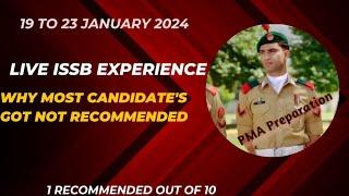 Issb Experience Recommended Candidate Experience||19 to 23 January 2024 ||Issb Kohat Live Experience