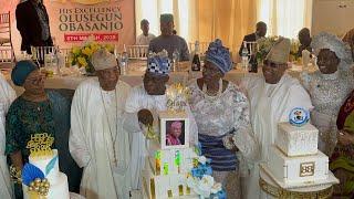 CAKE CUTTING MOMENT AT OBASANJO 88TH BIRTHDAY CELEBRATION