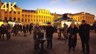 Vienna Walk @ Schönbrunn Castle Christmas Market | 4K 60FPS | Empress Maria Theresa, Habsburg Empire