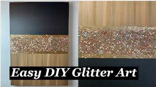 Easy DIY Glitter Art/Black & Browns/Glitter & Crushed Glass