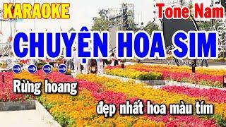 Karaoke Chuyện Hoa Sim Tone Nam Nhạc Sống Trữ Tình Dễ Hát | Thanh Hải