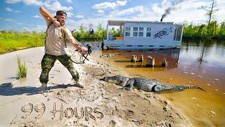 96hr Swamp Survival Hunting Down River MONSTERS!! (HOUSEBOAT) *Catfish Curse*