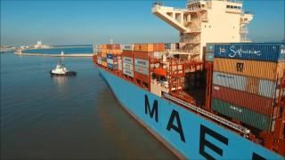 The biggest ship ever entering Haifa Port - MAERSK ELBA - the full video