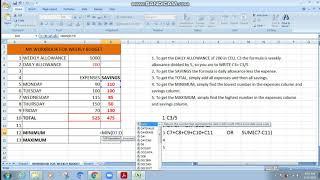 Intro to MS EXCEL (Weekly Allowance Computation)