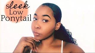 How To: Sleek Low Ponytail On Short/Thick Natural Hair | Kinzey Rae
