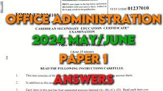 OA 2024 May/June Paper 1 Answers | CSEC