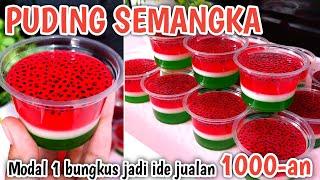 PUDING CANTIK 1000-AN | CUKUP 1 BUNGKUS AGAR-AGAR JADI PUDING SEMANGKA SEBANYAK INI