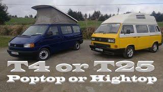 VW T4 vs T25 Poptop vs highroof