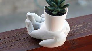 DIY Cement Hand Planter