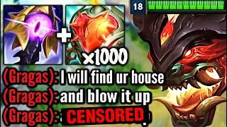 In this video I beat Gragas so bad he sends death threats... (LEGIT MENTAL BREAKDOWN)