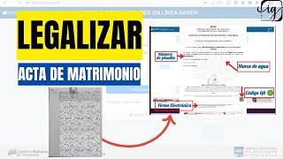 LEGALIZAR ACTA DE MATRIMONIO | Paso a Paso #saren