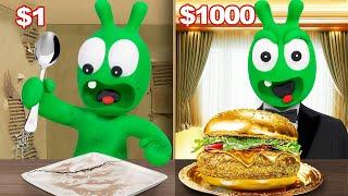 Pea Pea try Golden $10,000 Burger! -  Pea Pea best games compilation - Cartoons for Kids