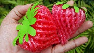 Apple cover craft | apple cover strawberry | waste material craft ideas | fruit cover crafts