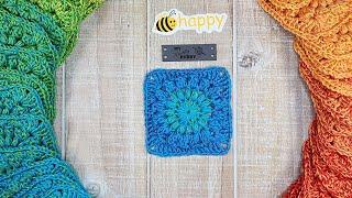 Easy crochet sunburst granny square tutorial