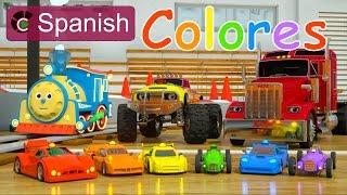 Learn Colors (SPANISH) - Colores y coches de carreras con Max, Bill y Pete el camión - TOYS